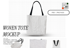 Woven Tote Mockup Bundle - Template, a Mockup by VisualGrid