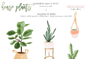 Watercolor House Plant Clip Art