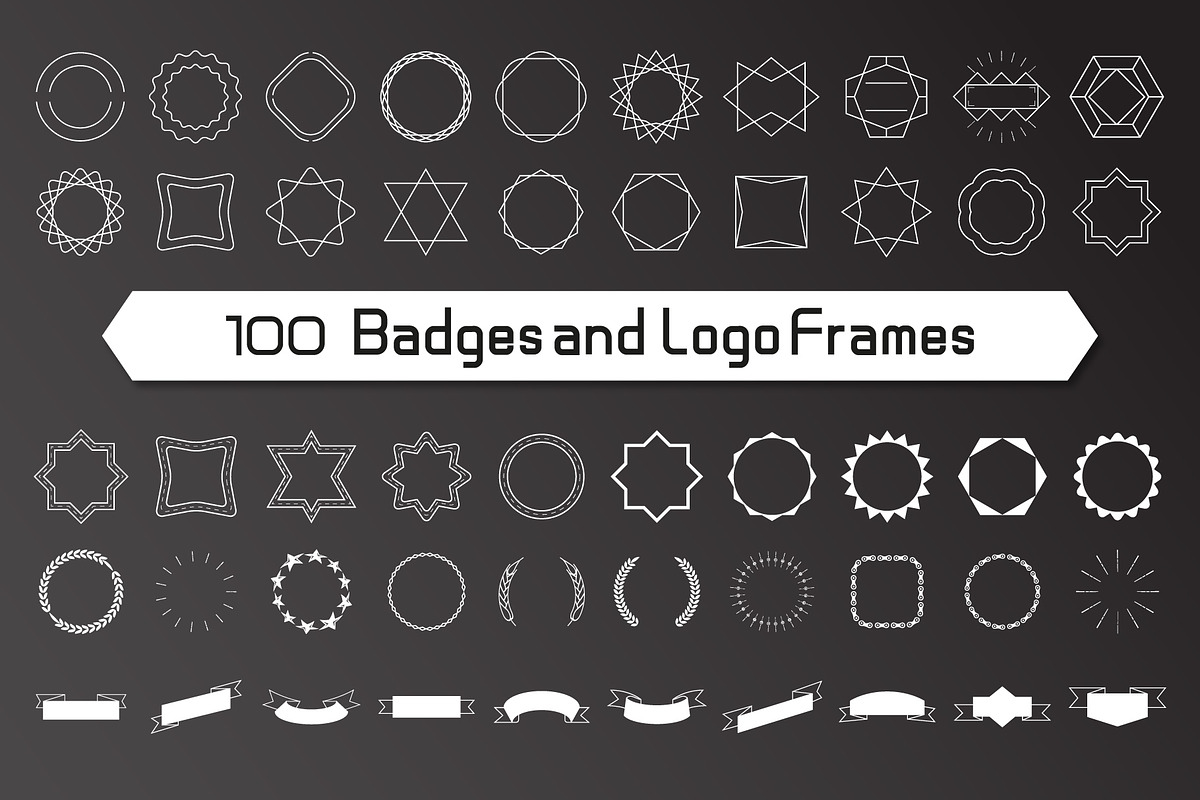 badge, label and logo frame set, an Illustration by Designfour