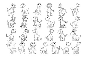 50 Dinosaur Procreate Stamps