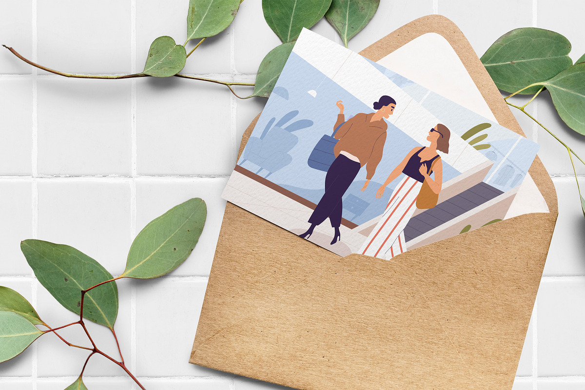 Women friends in shopping mall, a Person Illustration by Good Studio (Photo 2 of 3)