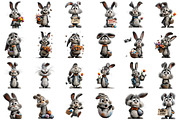 Whimsical Easter Bunny Rabbit Clipar, an Illustration by Sublimation Artist (Thumbnail 2 of 7)