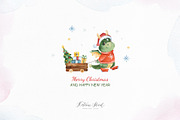 Dragon Christmas. Watercolor set., a Seasonal Illustration by Kate_Rina (Thumbnail 13 of 13)