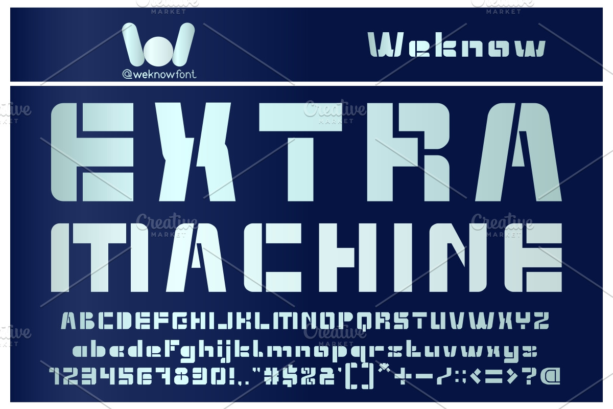 Extra Machine font, a Font by weknow (Photo 1 of 5)