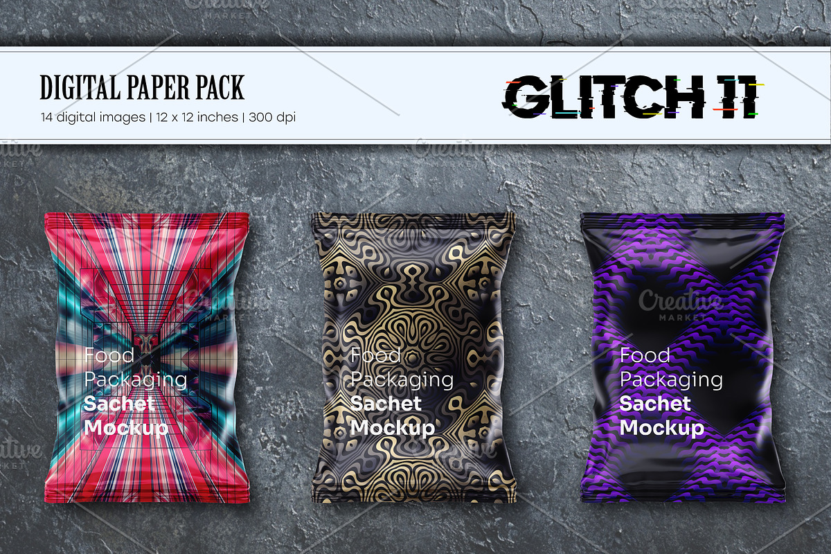 Glitch Psychedelic 11. Digital Paper, a Texture Illustration by KENO Mascots (Photo 4 of 9)