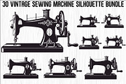Vintage Sewing Machine Bundle, an Illustration by yasushie (Thumbnail 1 of 31)