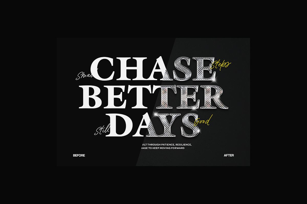 Silver Chrome Typography Text Effect, a Layer Style Add-On by Matsero (Photo 4 of 4)