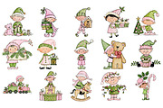 Christmas Elves PNG Clipart Bundle, a Seasonal Illustration by Nicolle's Colorful Art (Thumbnail 5 of 6)