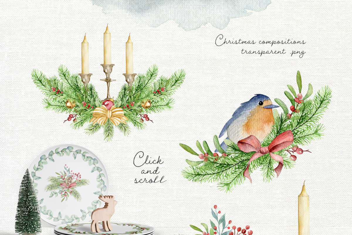 Winter Story. Watercolor Christmas, an Object Graphic by JuliaBadeeva (Photo 4 of 9)