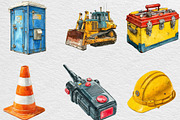 Construction Site Watercolor, an Illustration by Black Bird Studio (Thumbnail 5 of 6)