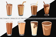 Chocolate Milk Glass Clipart, a Graphic by Artnoy (Thumbnail 2 of 5)