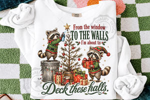 Funny Christmas Raccoon PNG, a Seasonal Illustration by OK Design