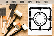 Stencil Clockin a frame of pipes, a Technology Illustration by MARYCRAFTIRIA (Thumbnail 2 of 3)
