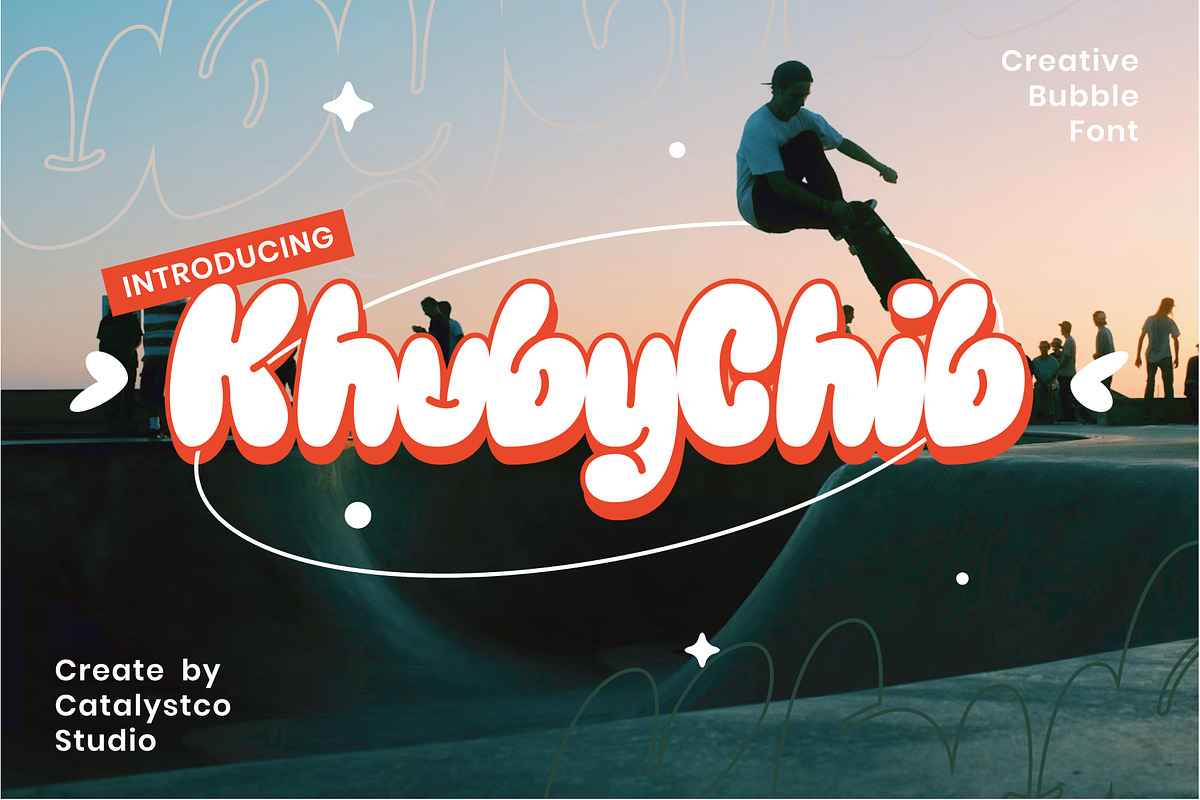 Khuby Chib Creative Bubble Font, a Script Font by Catalystco Studio (Photo 1 of 7)