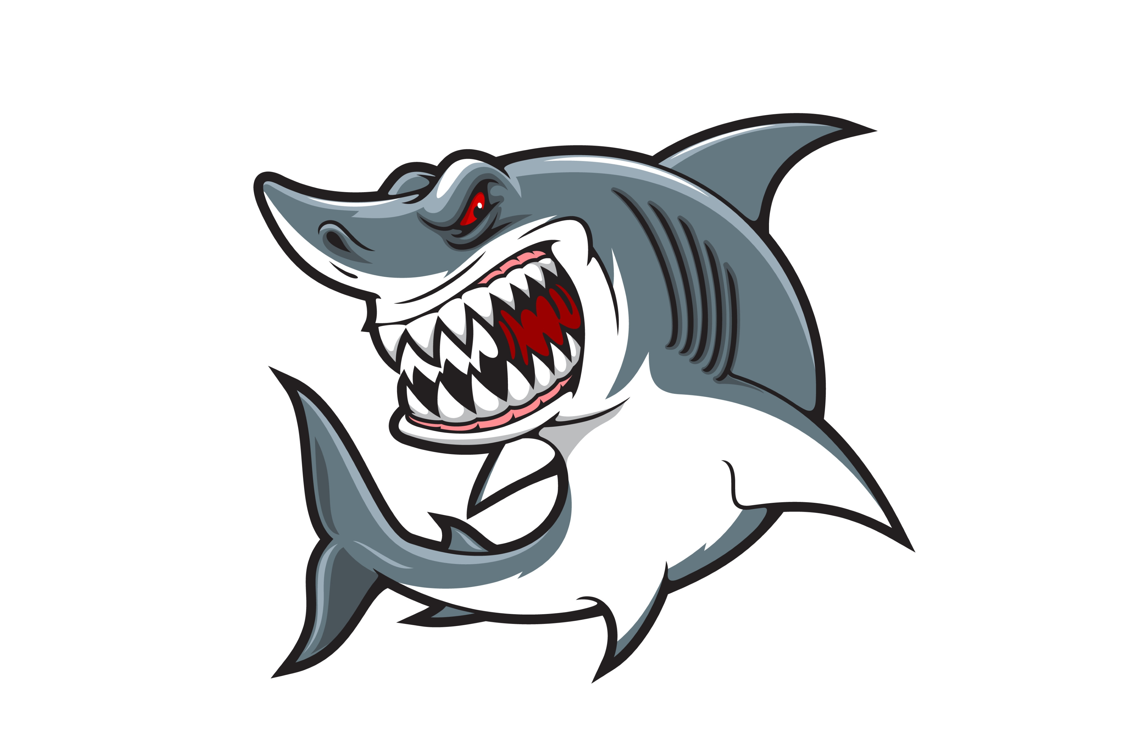 Cartoon shark mascot | Animal Illustrations ~ Creative Market