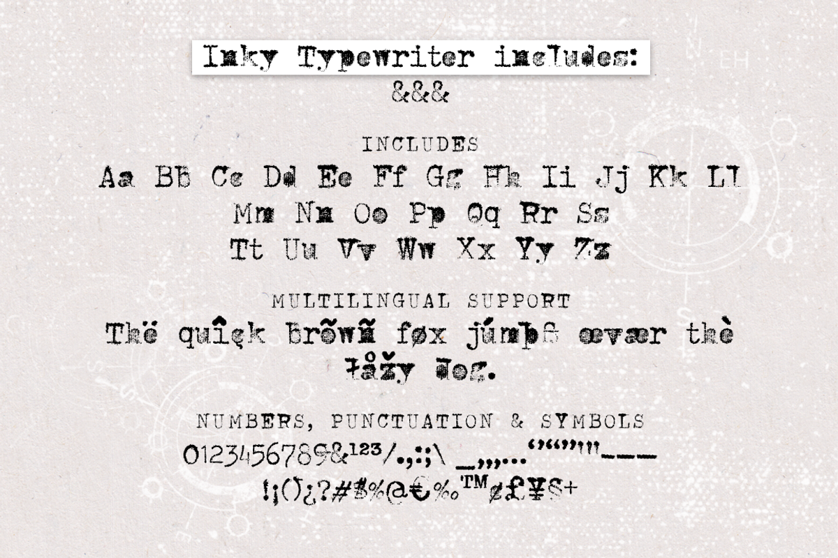 Typewriter Font and Ink Pad Textures preview 2