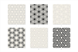 Hexagons & Petals. Seamless Patterns