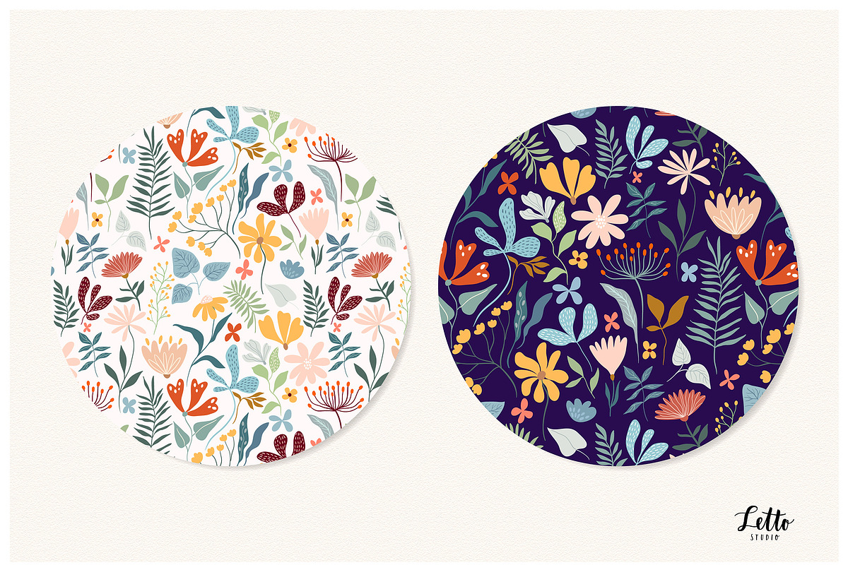 Floral seamless patterns set, a Pattern Graphic by Letto studio (Photo 3 of 4)