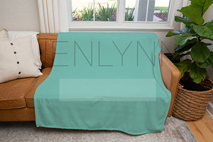 Minky Blanket On Couch Mockup LH22