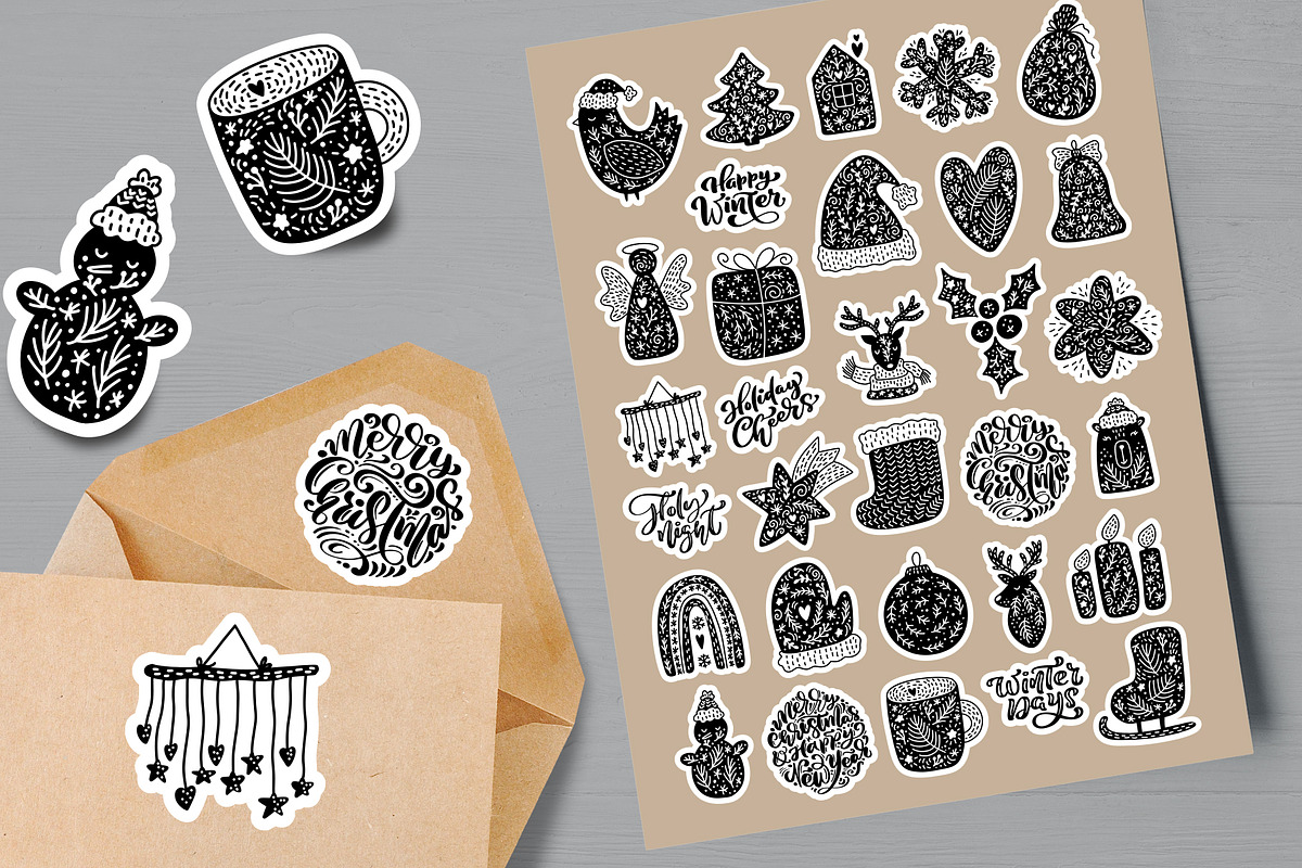 Christmas Scandinavian Stickers, an Object Graphic by Happy Letters (Photo 5 of 6)