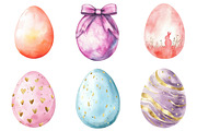 Soft Girly Easter Eggs Clipart PNG, an Illustration by SinaCreation (Thumbnail 2 of 5)