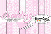 Pink Floral Damask Digital Papers, a Pattern Graphic by Scrapbook Gems (Thumbnail 2 of 2)