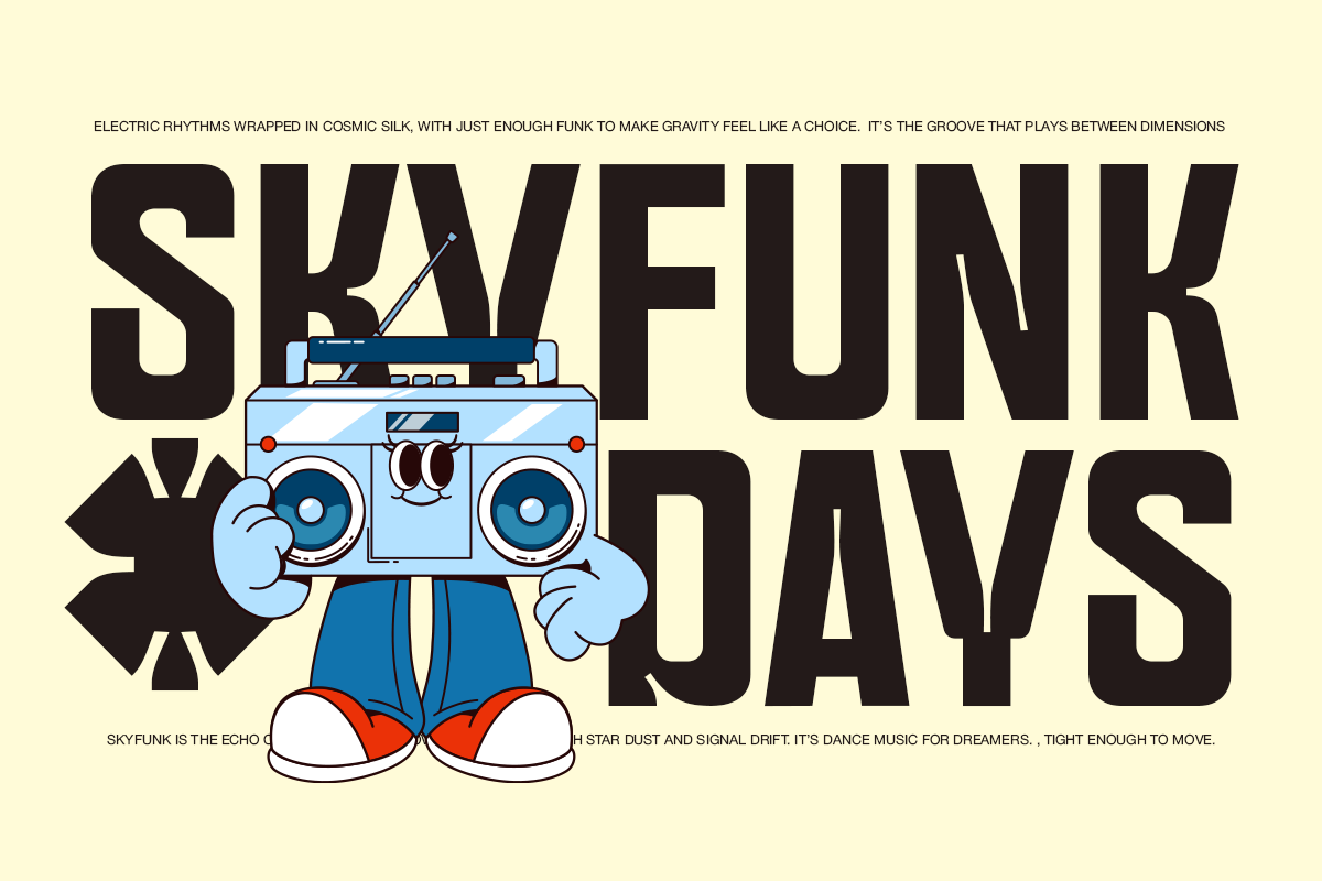 Gumona - Groovy Vintage Sans, a Sans Serif Font by Pandeka Studio (Photo 2 of 9)