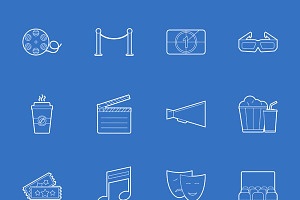 Cinema icons set