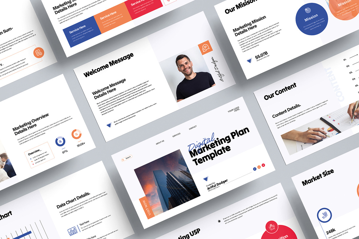 Marketing Plan Presentation Template, a Presentation Template by MightyDesign (Photo 1 of 8)