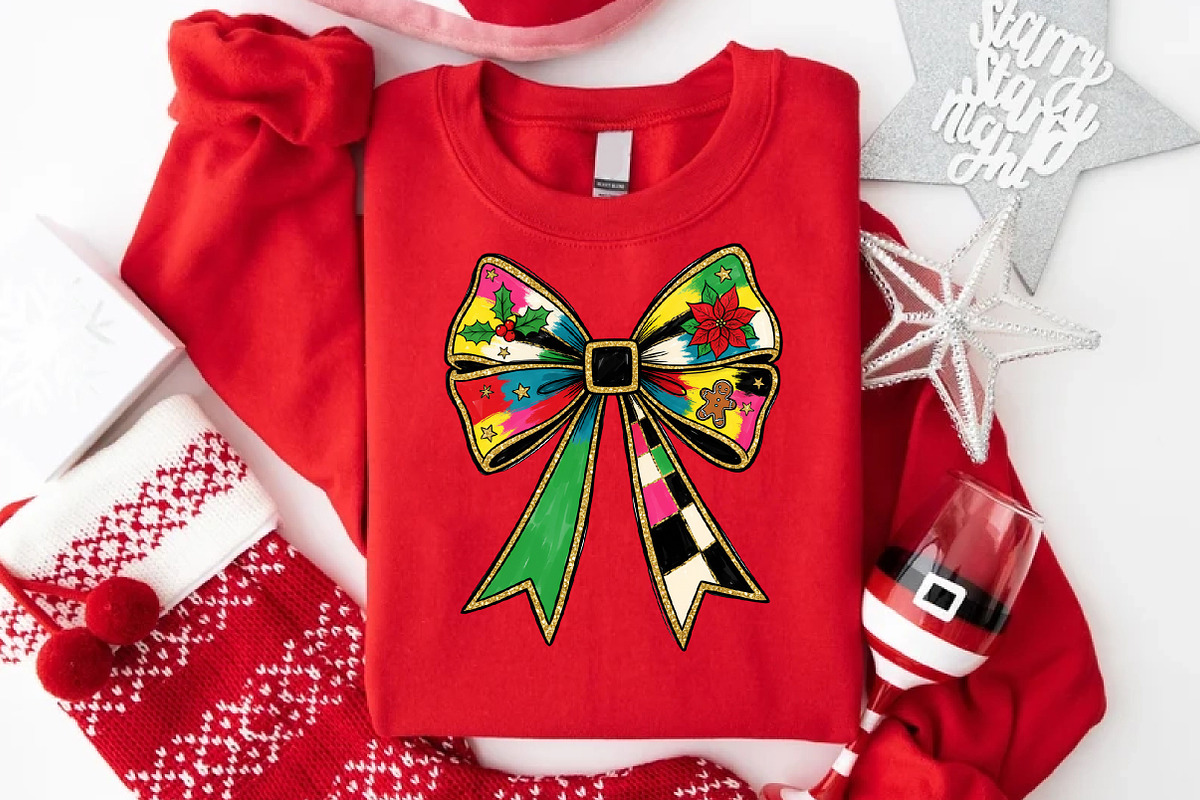 Christmas Holiday Bow PNG, an Illustration by Libby Wishes (Photo 4 of 8)
