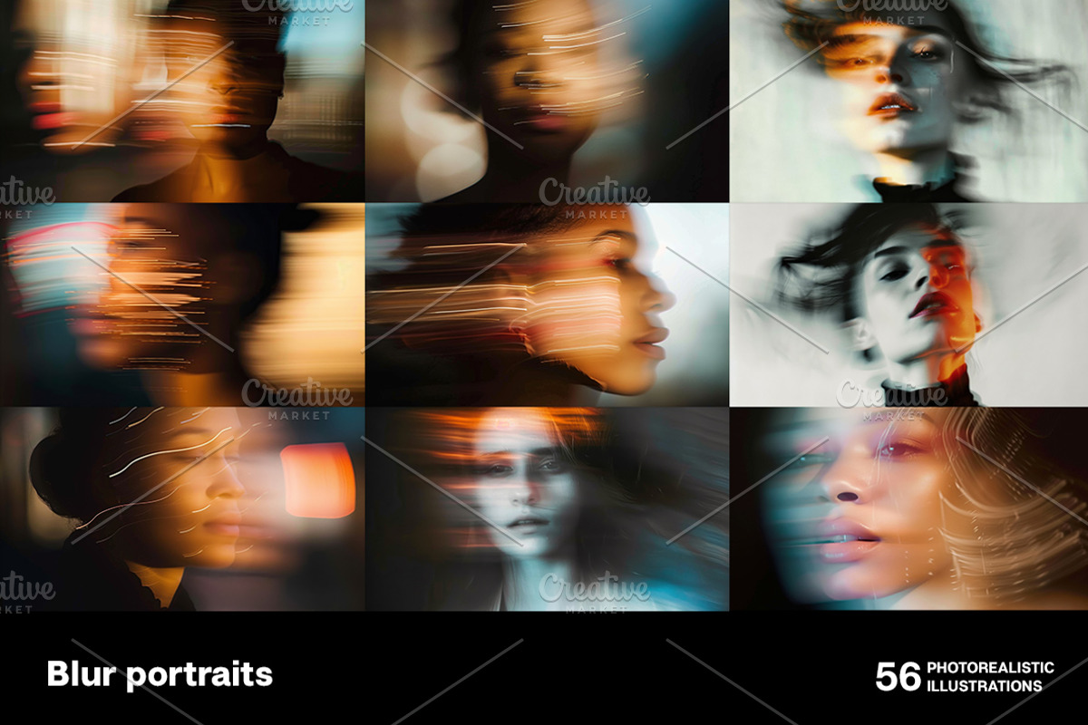 Blur portraits. 56 images, a Person Photo by Handmadefont (Photo 11 of 13)
