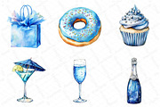 Watercolor Blue Birthday Clipart Bun, an Illustration by DreamPrint404 (Thumbnail 5 of 5)