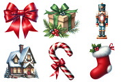 Watercolor Christmas Clipart, an Illustration by Daily.Designs (Thumbnail 3 of 5)