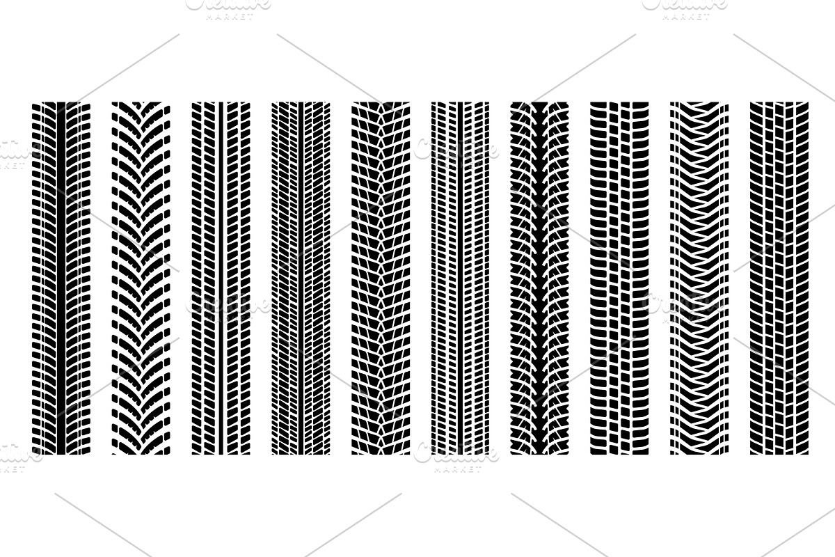 Machinery tire tracks. Motorcycle, an Illustration by Frogella