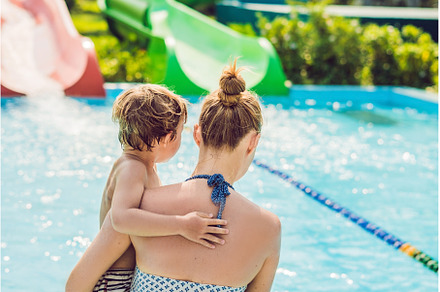Mom and son have fun at the water, a Nature Photo by Elizaveta Galitskaya
