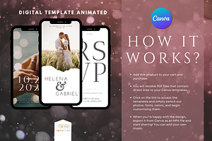 Digital Template Wedding Invitation, a Presentation Template by katyhappyplanner