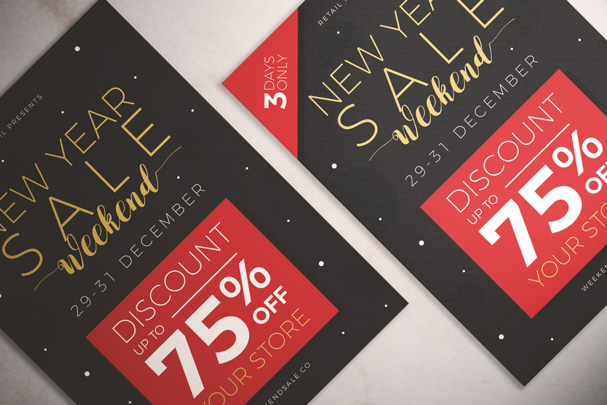 New Year Sale Weekend Flyer, a Flyer Template by KMZVR.Lab (Photo 3 of 4)