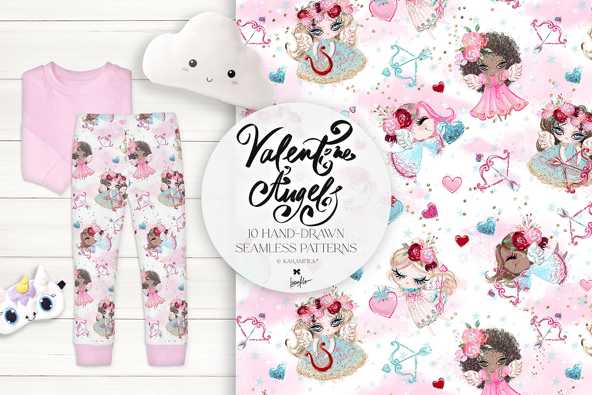 Valentine Cupid Seamless Patterns, a Pattern Graphic by KaramfilaS (Photo 9 of 12)