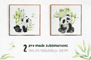 Panda Clipart & Seamless Patterns