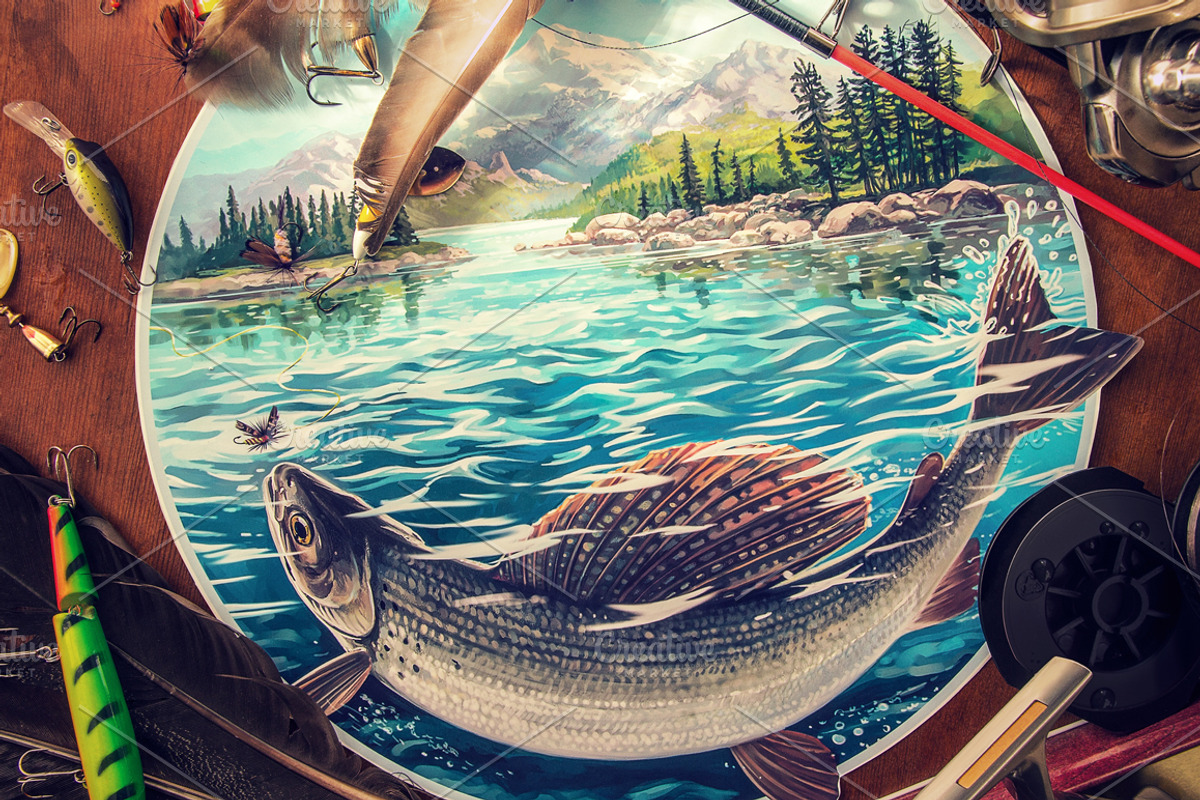Fishing illustration., an Object Illustration by Countryside life (Photo 6 of 7)