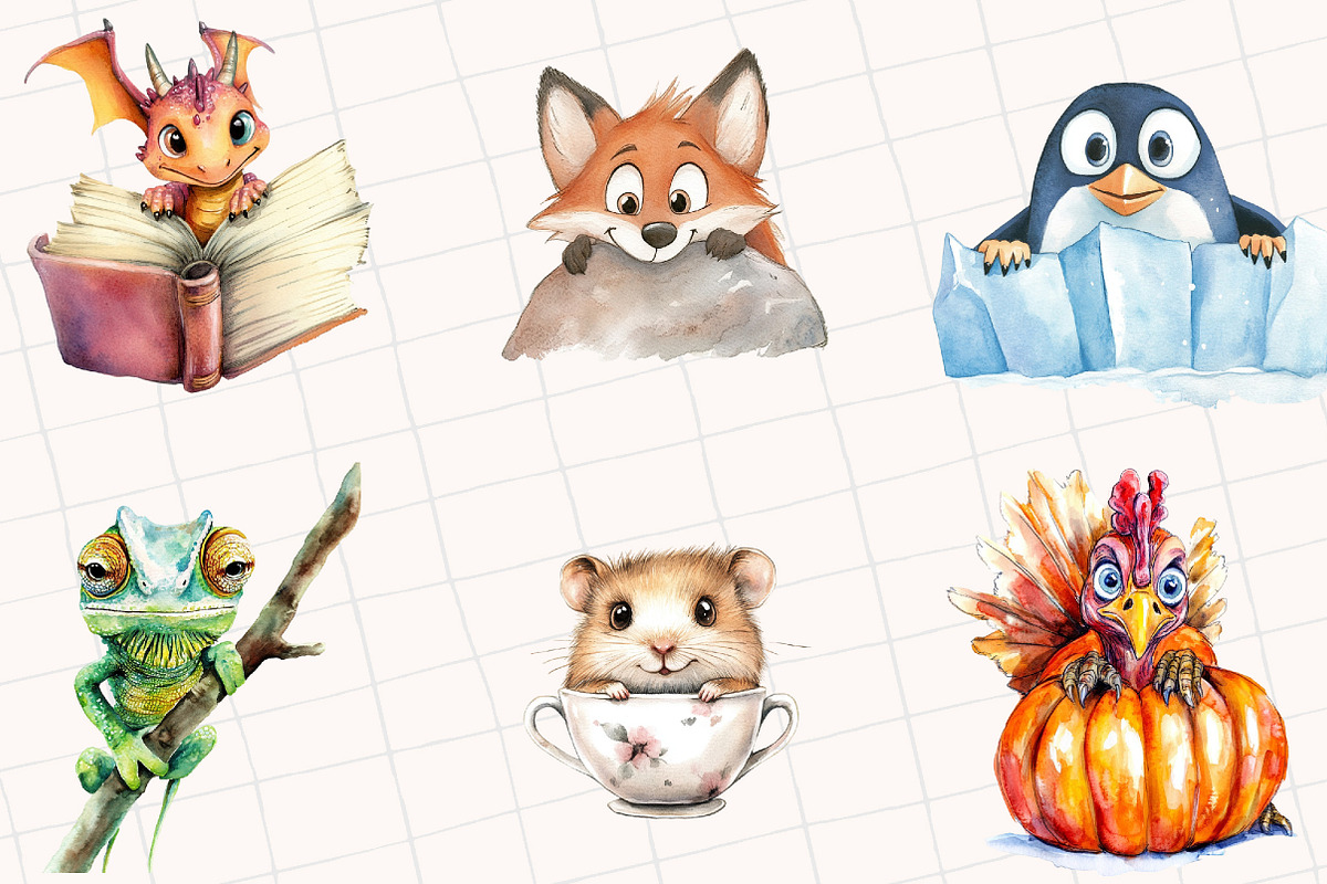 Funny Animals Peeking Clipart, an Illustration by OK Design (Photo 4 of 5)