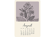 Calendar with monochrome flowers, a Stationery Template by NatalyN (Thumbnail 9 of 13)