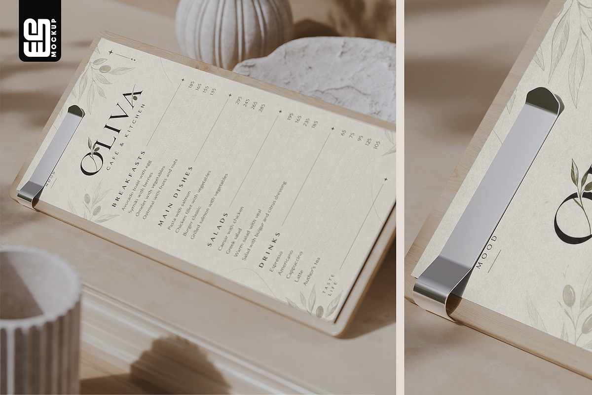 Menu Board with Metal Clip Mockup, an Advertising Mockup by SD Mockup (Photo 2 of 4)
