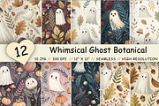 Whimsical Ghost Botanical Pattern, a Pattern Graphic by FloridPrintables (Thumbnail 1 of 9)