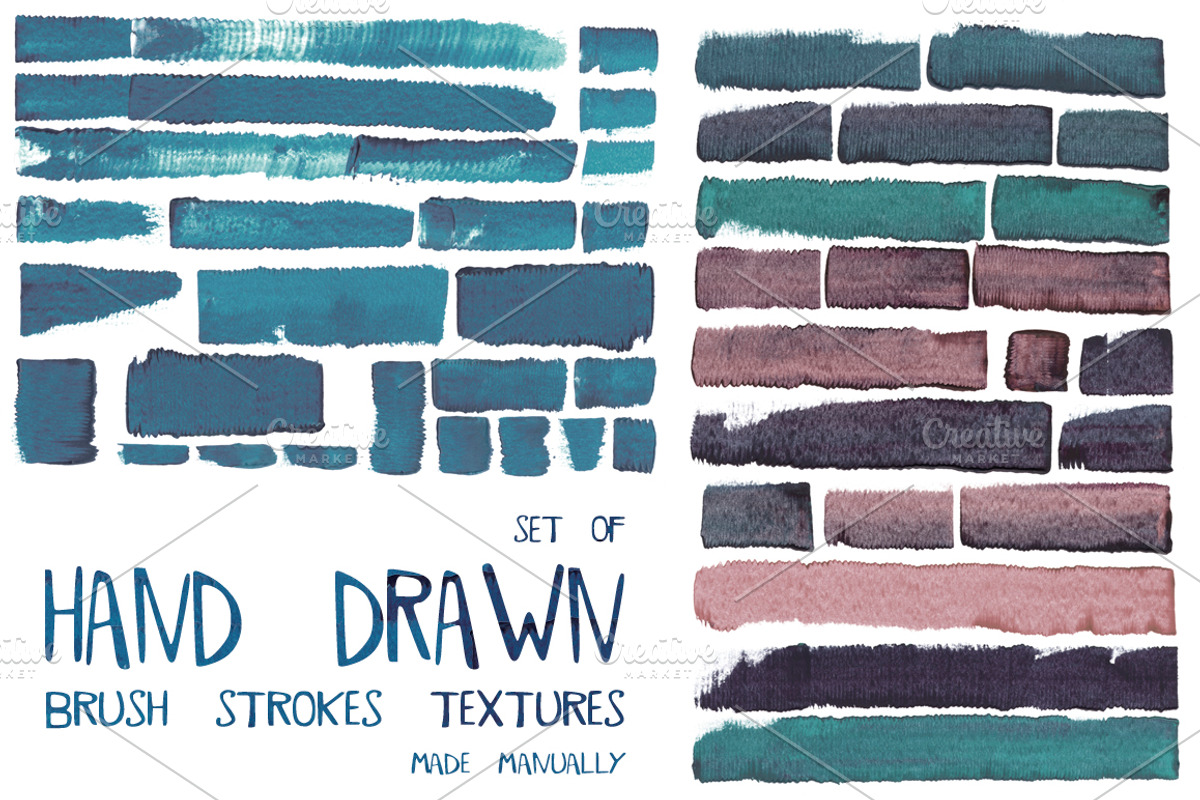 Hand drawn brush stroke textures, a Texture Graphic by Daria Maier (Photo 3 of 10)