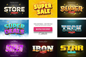 3D Text Effects Collection Vol 40, a Graphic by Aglonemadesign