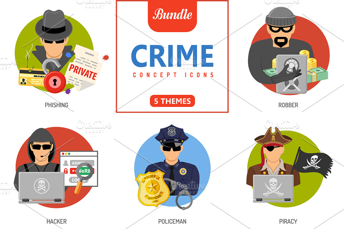 Crime Concept Icons, an Outline Icon by TAlex (Photo 1 of 6)