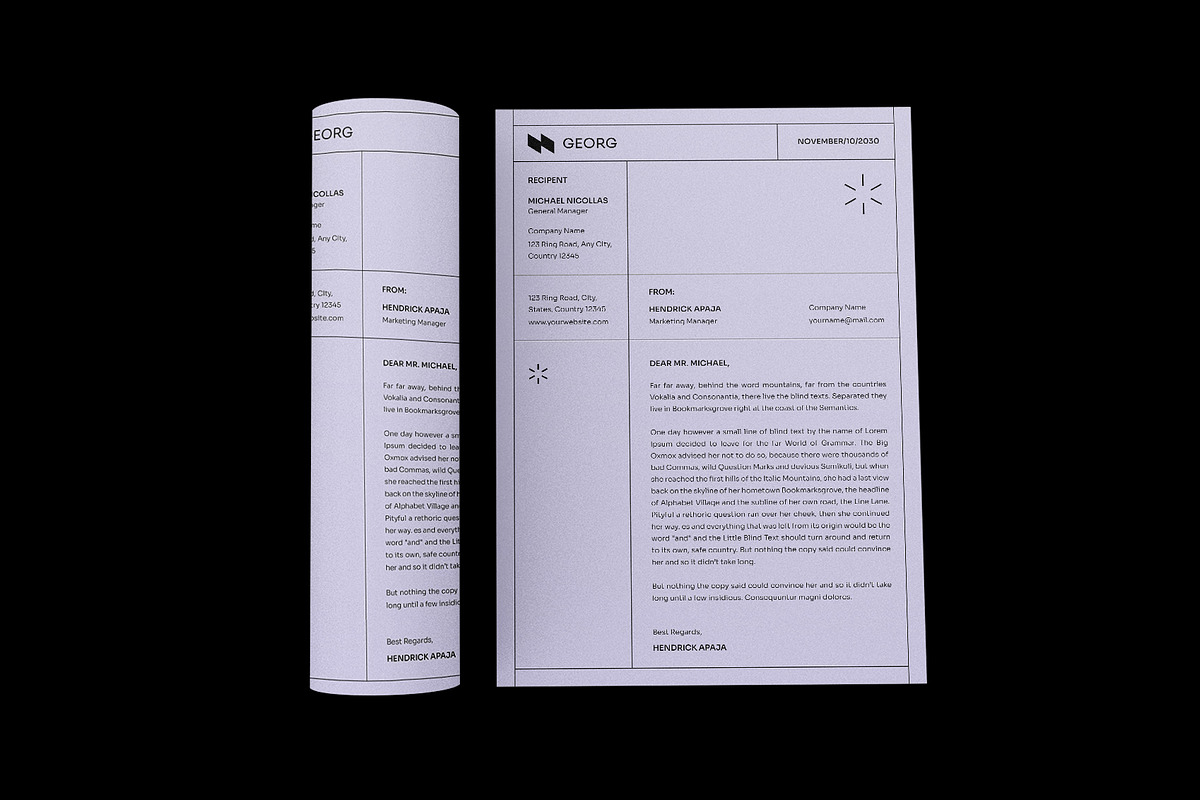 Modern Minimal Letterhead, a Stationery Template by Neermana (Photo 4 of 4)