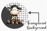 Rustic Christmas Cute Cows Clipart, an Illustration by Canvas Craft (Thumbnail 2 of 6)