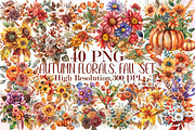 Autumn Florals, Fall Bouquet Set, an Illustration by Sublimation Artist (Thumbnail 1 of 6)